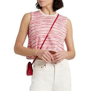 NWOT ATM Anthony Thomas Melillo Striped Cropped Cotton Cashmere Blend Top XS